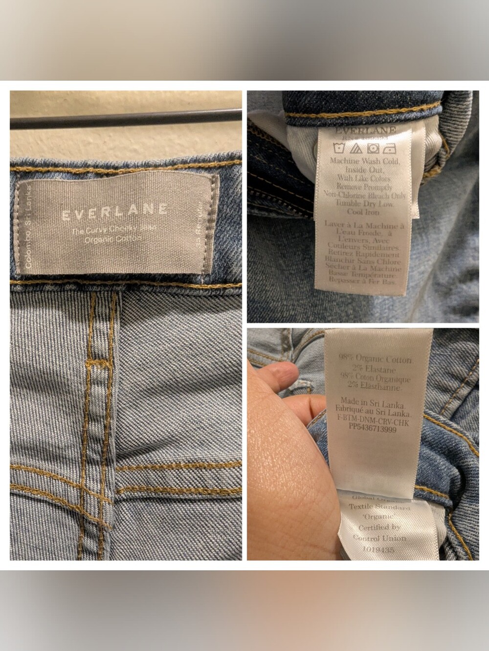 Everlane *NWOT The Curvy Cheeky Jean High-Rise Straight-Leg Medium Blue- 35/20 - Picture 15 of 16